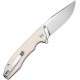 Sencut Sylor Liner Lock Folding Knife - 3.35" D2 Satin Clip Point Blade Ivory G10 Handle