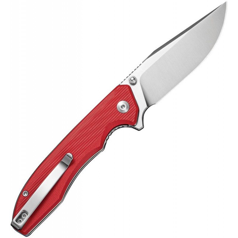 Sencut Sylor Liner Lock Folding Knife - 3.35" D2 Satin Clip Point Blade Red G10 Handle