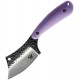 Skallywag Tactical Mantis Cleaver Fixed Blade Knife - 2.75" Hammered 420 Stainless Steel Blade Purple Handle