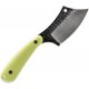 Skallywag Tactical Mantis Cleaver Fixed Blade Knife - 2.75" Hammered 420 Stainless Steel Blade Green Handle