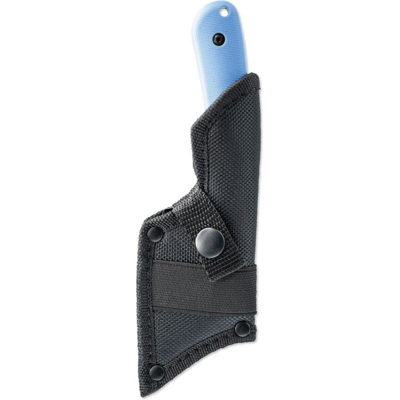 Skallywag Tactical Mantis Cleaver Fixed Blade Knife - 2.75" Hammered 420 Stainless Steel Blade Blue Handle
