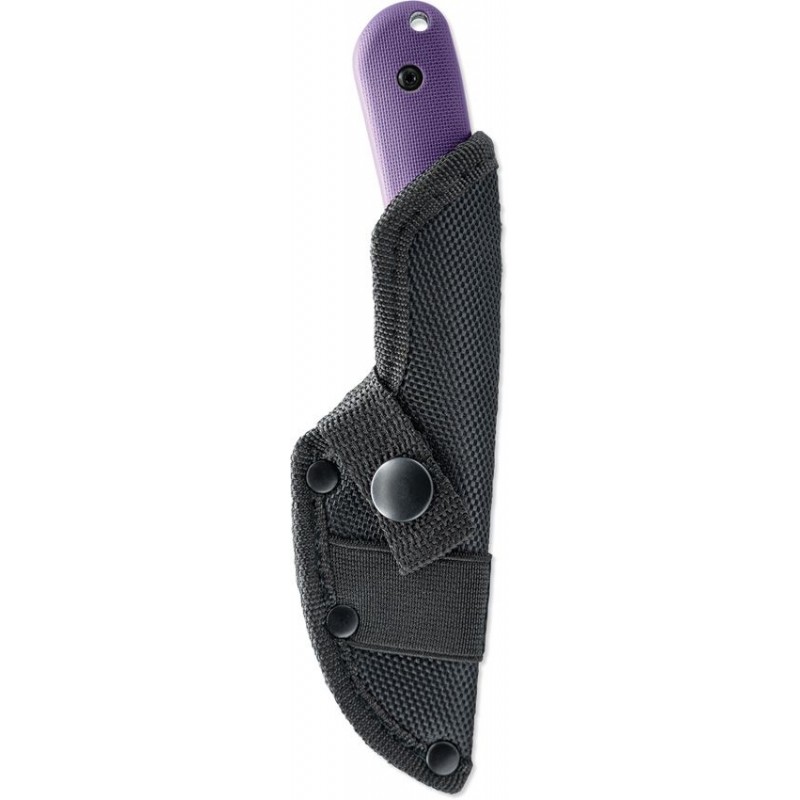 Skallywag Tactical Fireside Fixed Blade Knife - 2.75" Hammered 420 Stainless Steel Blade Purple Handle
