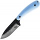 Skallywag Tactical Fireside Fixed Blade Knife - 2.75" Hammered 420 Stainless Steel Blade Blue Handle