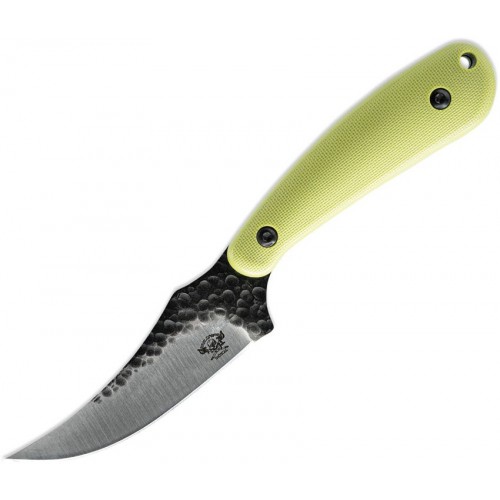 Skallywag Tactical Scorpion Fixed Blade Knife - 2.75" Hammered 420 Stainless Steel Skinner Blade Green Handle