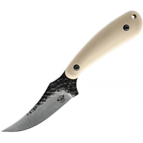 Skallywag Tactical Scorpion Fixed Blade Knife - 2.75" Hammered 420 Stainless Steel Skinner Blade Tan Handle