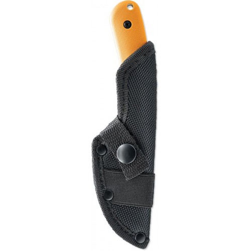 Skallywag Tactical Scorpion Fixed Blade Knife - 2.75" Hammered 420 Stainless Steel Skinner Blade Orange Handle