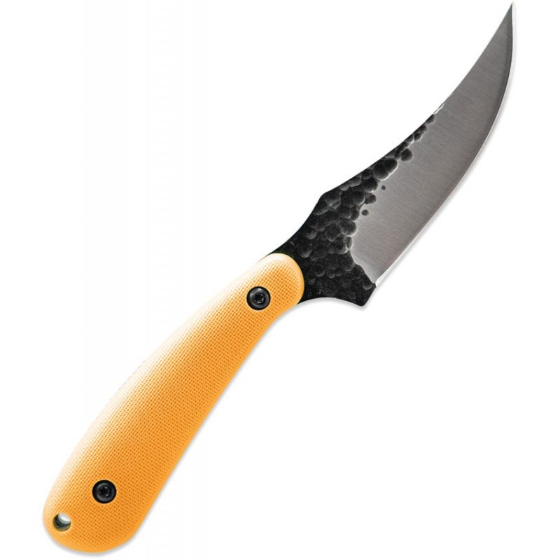 Skallywag Tactical Scorpion Fixed Blade Knife - 2.75" Hammered 420 Stainless Steel Skinner Blade Orange Handle