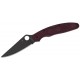 Spyderco Police 4 Sprint Run Lightweight Folding Knife - 4.33" Micro-Melt Blade Burgundy Handle