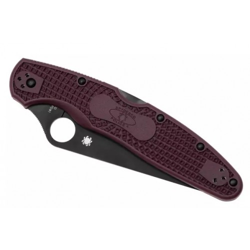 Spyderco Police 4 Sprint Run LW Folding Knife - 4.33" Micro-Melt Blade Burgundy Handle
