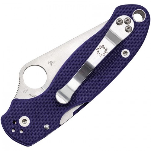Spyderco Paramilitary 3 Folding Knife - 3" S110V Plain Blade Blurple G10 Handle