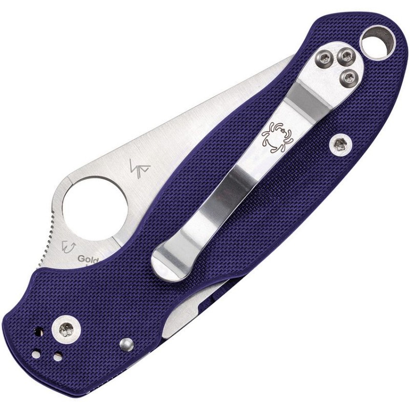 Spyderco Paramilitary 3 Folding Knife - 3" S110V Plain Blade Blurple G10 Handle