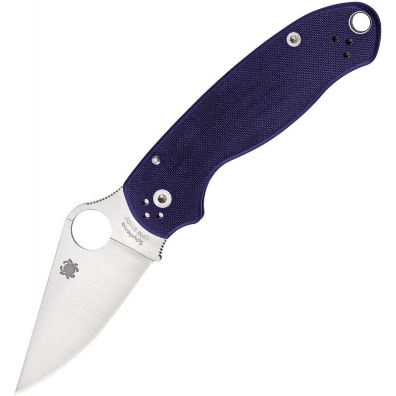Spyderco Paramilitary 3 Folding Knife - 3" S110V Plain Blade Blurple G10 Handle