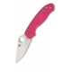 Spyderco Paramilitary 3 Lightweight Folding Knife - 2.92" CTS-BD1N Plain Blade Pink FRN Handle