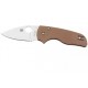 Spyderco Lil' Native Sprint Run Folding Knife - 2.42" CPM-15V Stonewashed Plain Blade Brown G10 Handle