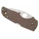 Spyderco Lil' Native Sprint Run Folding Knife - 2.42" CPM-15V Stonewashed Plain Blade Brown G10 Handle Cyclaire Knives and Tools
