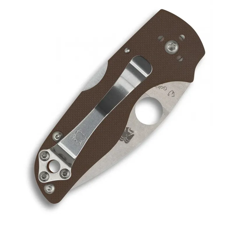 Spyderco Lil' Native Sprint Run Folding Knife - 2.42" CPM-15V Stonewashed Plain Blade Brown G10 Handle Cyclaire Knives and Tools