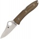 Spyderco Max SpyOpera Sprint Run Folding Knife - 2.9" M390 Stainless Steel Handle Brown Micarta Handle