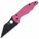 Spyderco MicroJimbo Sprint Run Folding Knife - 2.45" CPM-S30V Black Blade Pink G10 Handle