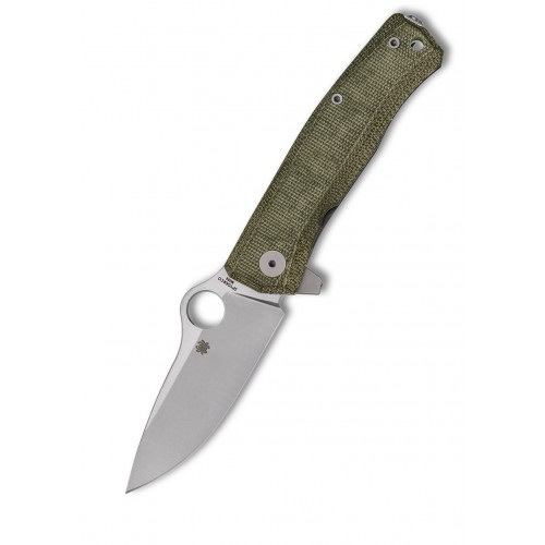 Spyderco SpyMyto Folding Knife - 3.32" M398 Blade Green Canvas Micarta and Titanium Handle