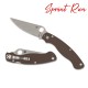 Spyderco Military 2 Sprint Run Folding Knife - 4" CPM 15V Blade Brown G10 Handle