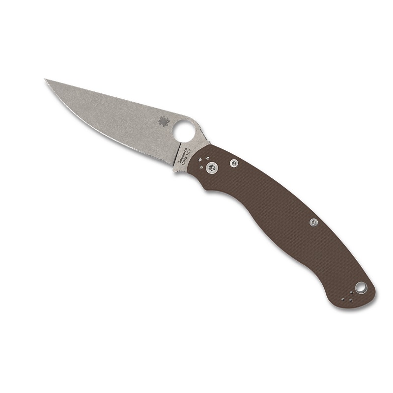 Spyderco Military 2 Sprint Run Folding Knife - 4" CPM 15V Blade Brown G10 Handle