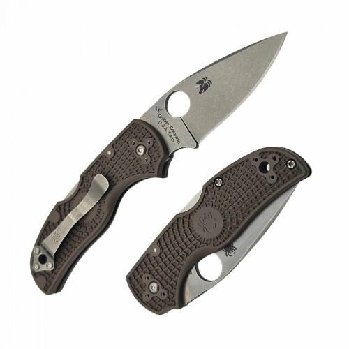 Spyderco Native 5 Lightweight Sprint Run Folding Knife - 2.95" CPM-15V Plain Blade Brown FRN Handle