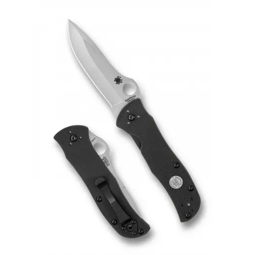 Spyderco Starmate Sprint Run Folding Knife - 3.74" CPM-20CV Stainless Steel Blade Black G10 Handle