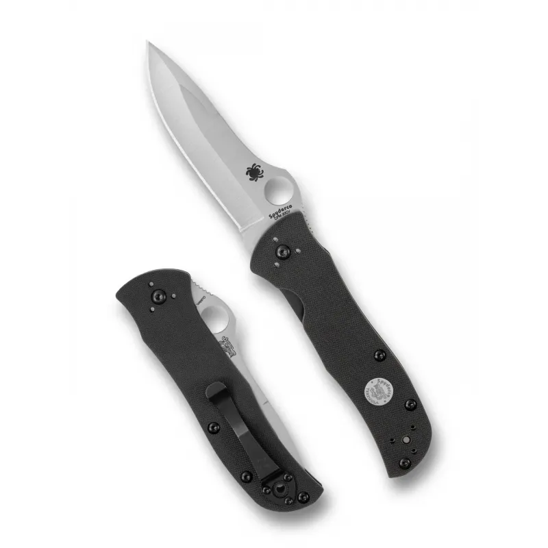 Spyderco Starmate Sprint Run Folding Knife - 3.74" CPM-20CV Stainless Steel Blade Black G10 Handle