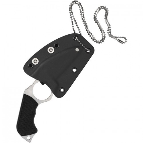 Spyderco Swick 5 Large Hole Neck Knife - 2.7" LC200N Wharncliffe Blade Black G10 Handle