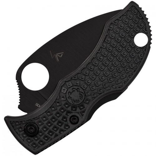Spyderco Manbug Folding Knife - 1.9" Black VG10 Stainless Wharncliffe Plain Blade Black Handle