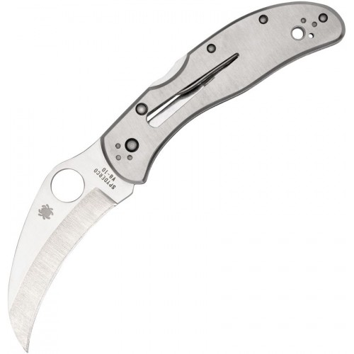 Spyderco Harpy Folding Knife - 2.75" VG10 Hawkbill Plain Blade Stainless Steel Handle