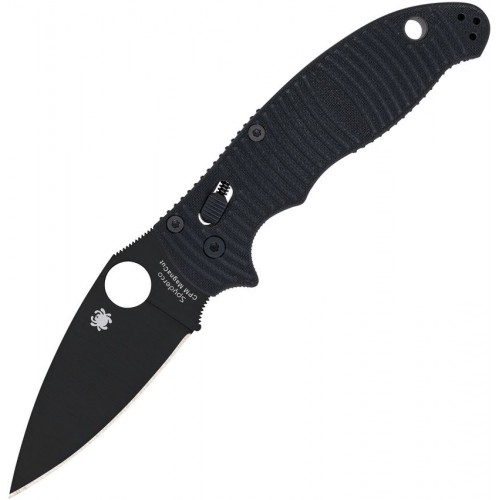 Spyderco Manix 2 Salt Pocket Knife - 3.37" Black DLC Magnacut Blade Black G10 Handle