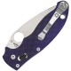 Spyderco Manix 2  - 3.37" CPM-S110V Satin Plain Blade Blue Purple G10 Handle