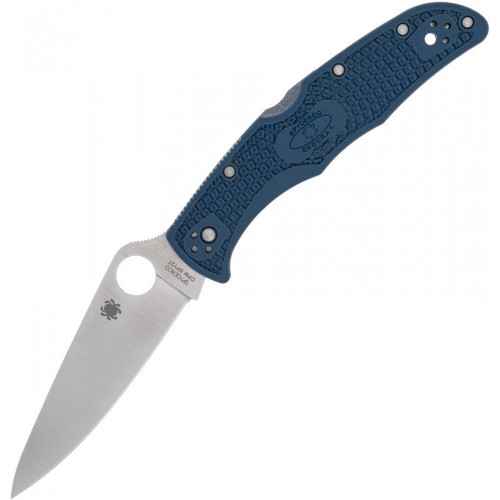 Spyderco Endura 4 LW Plain Blade - 3.75" CPM-SPY27 Stainless Steel Blade Cobalt Blue Handle