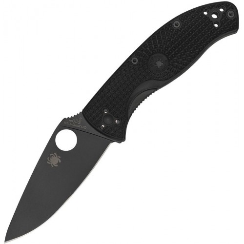 Spyderco LW Tenacious Folding Knife - 3.39" 8Cr13MoV Black Stainless Steel Plain Blade Black Handle