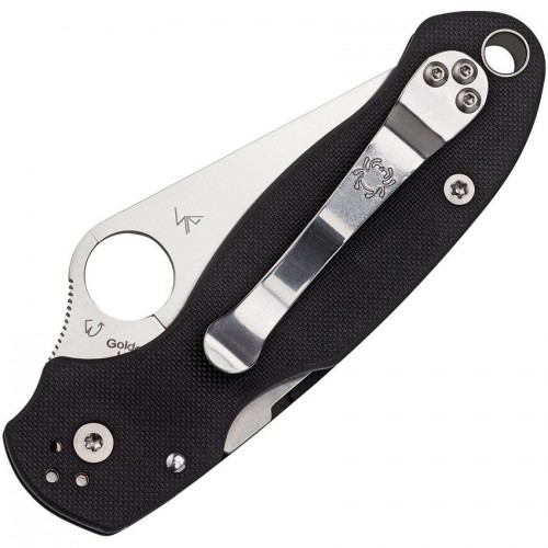 Spyderco Paramilitary 3 Folding Knife - 3" CPM-S45VN Part Serrated Blade Black G10 Handle