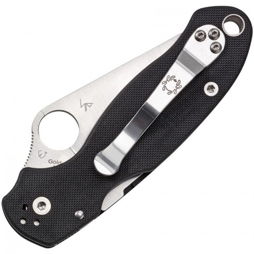 Spyderco Paramilitary 3 Folding Knife - 3" CPM-S45VN Spyderedge Serrated Blade Black G10 Handle