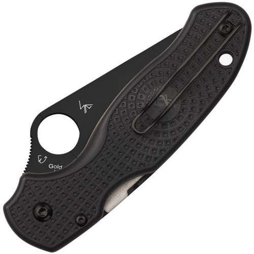 Spyderco Para 3 LW Folding Knife - 2.92" CTS-BD1N Black Spyderedge Serrated Blade Black FRN Handle