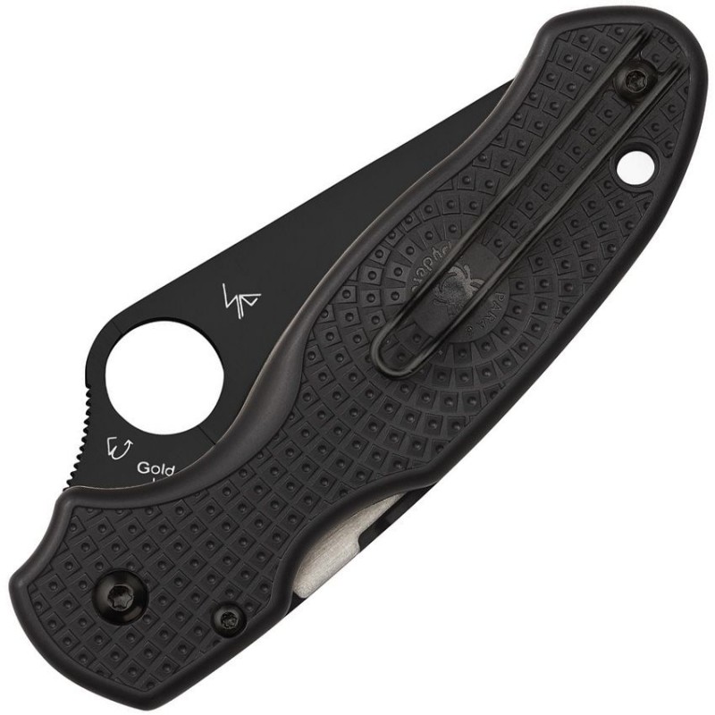 Spyderco Para 3 LW Folding Knife - 2.92" CTS-BD1N Black Spyderedge Serrated Blade Black FRN Handle