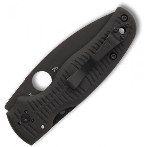 Spyderco Shaman Salt Folding Knife - 3.58" CPM-MagnaCut Black DLC Plain Blade Black G10 Handle