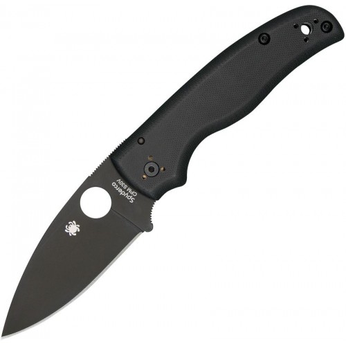 Spyderco Shaman Folding Knife - 3.58" CPM-S30V Black Plain Blade Matte Black G10 Handle