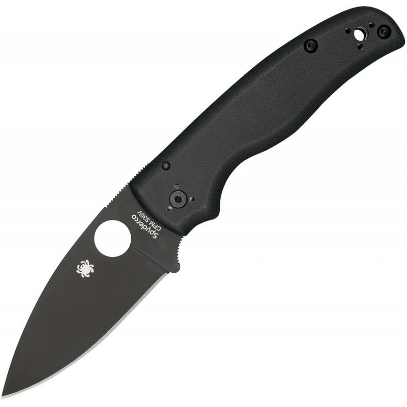 Spyderco Shaman Folding Knife - 3.58" CPM-S30V Black Plain Blade Matte Black G10 Handle