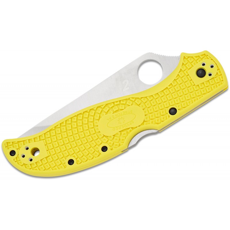 Spyderco Stretch 2XL Salt Folding Knife - 3.92" Serrated Blade, Yellow Handle