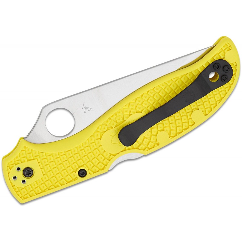 Spyderco Stretch 2XL Salt Folding Knife - 3.92" Serrated Blade, Yellow Handle