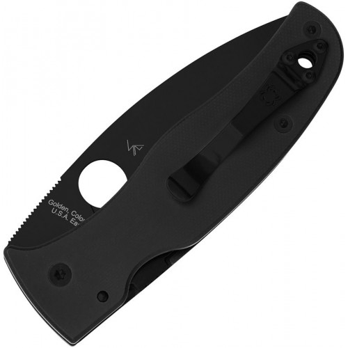 Spyderco Bodacious Folding Knife - 3.66" CPM-S30V Black Leaf Shaped Plain Blade Smooth Black G10 Handle