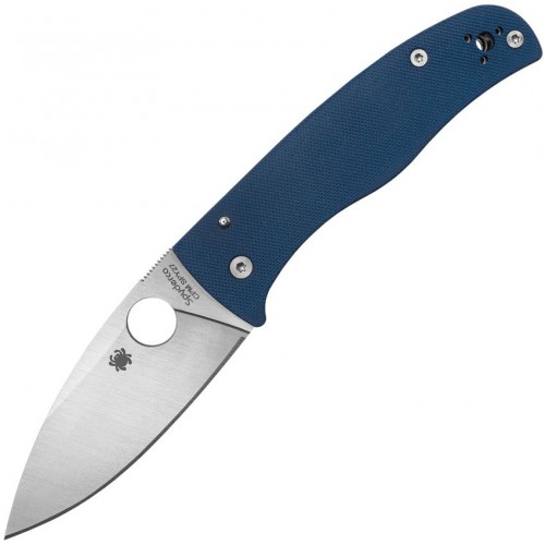 Spyderco Bodacious Folding Knife - 3.63" CPM-SPY27 Stainless Steel Blade Cobalt Blue G10 Handle