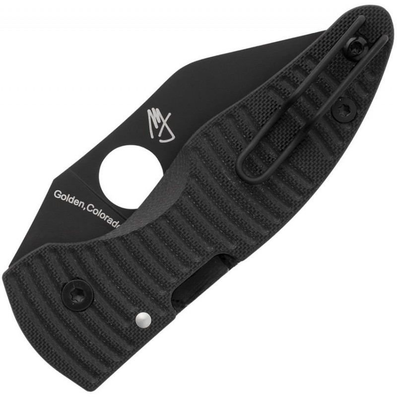 Spyderco MicroJimbo Salt Folding Knife - 2.45" Black DLC MagnaCut Blade Black G10 Handle
