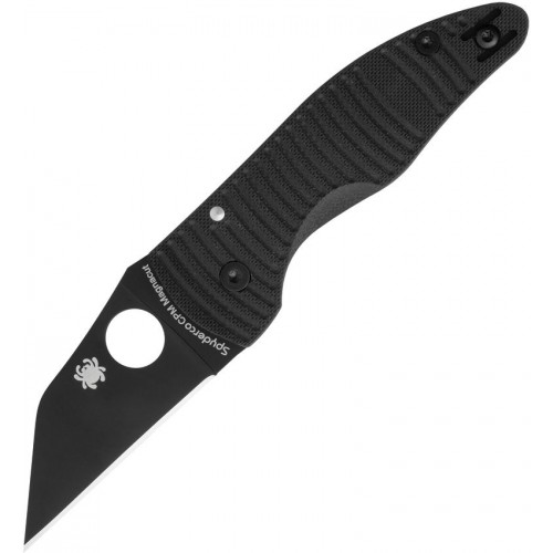 Spyderco MicroJimbo Salt Folding Knife - 2.45" Black DLC MagnaCut Blade Black G10 Handle