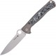 Spyderco Slym Frame Lock Pocket Knife - 3.42" M390 Blade Gray PVD Titanium Handle with Polar Dark Matter FatCarbon Inlay