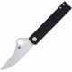 Spyderco Essenza Folding Knife - 3.19" N690Co Satin Straight Back Blade Black Aluminum Handle